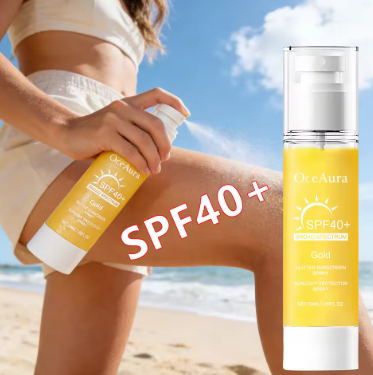 Facial Shiny Protection Sunscreen Spray SPF40+ Non-Sticky UV Isolation Anti-Oxidation Moisturizing Body Sunblock for Face Skin