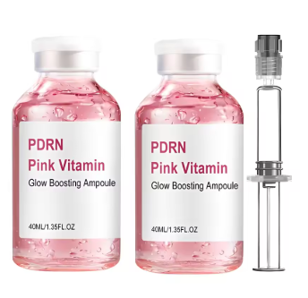 PDRN Pink Vitamin Face SerumGlow Boosting Ampoule,Brightening Hydrating, Soothes Dry Skin,Evens Tone for Radiant Skin Care 40ml