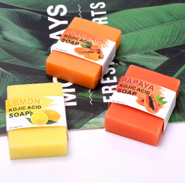 3pcs Ginger Soap Papaya Soap Lemon Soap, used for washing your face and bathing, suitable for all skin types, universal for men