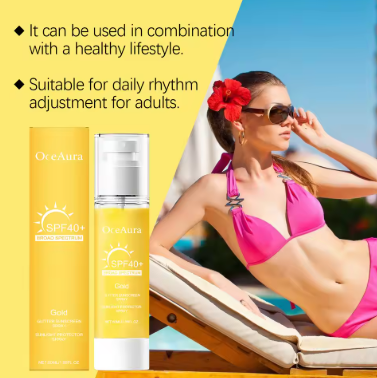 Facial Shiny Protection Sunscreen Spray SPF40+ Non-Sticky UV Isolation Anti-Oxidation Moisturizing Body Sunblock for Face Skin