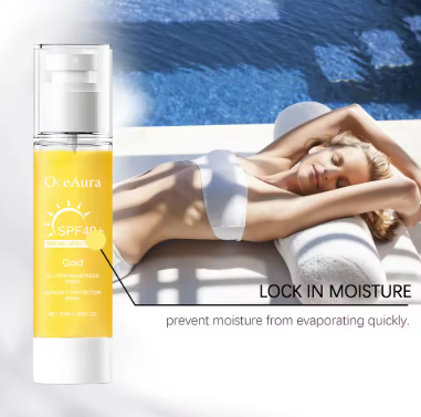 Facial Shiny Protection Sunscreen Spray SPF40+ Non-Sticky UV Isolation Anti-Oxidation Moisturizing Body Sunblock for Face Skin