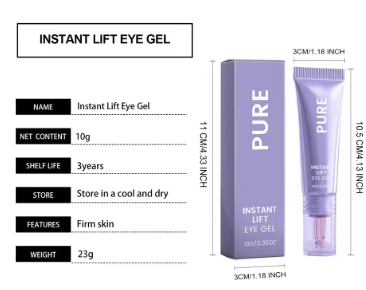 PURE Eye Gel Cream Instant Lifting Firming Moisturizing Collagen Essence Anti Wrinkle Eye Bags Removal Eye Massager Skincare