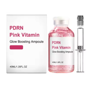 PDRN Pink Vitamin Face SerumGlow Boosting Ampoule,Brightening Hydrating, Soothes Dry Skin,Evens Tone for Radiant Skin Care 40ml