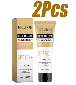 Beef Tallow Sunblock SPF 50 All-in-One Nourishing Body Protection Cream UV Shield Moisturizing Nourishing Sun Block Cream