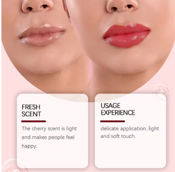 Fruit-flavored colored lip gloss, lip oil, moisturizing and hydrating plump lipstick, nourishing lip balm.