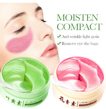 60pcs/box Anthocyanin Lutein Crystal Collagen Eye Mask Anti Dark Circles Eyes Bags Moisturizing Eye Patches Beauty Skin Care