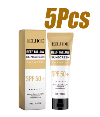Beef Tallow Sunblock SPF 50 All-in-One Nourishing Body Protection Cream UV Shield Moisturizing Nourishing Sun Block Cream