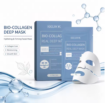 Bio-Collagen Real Deep Mask Hydrating Overnight Hydrogel Face Sheet Mask for Glass Skin Pore Refining Elasticity Plumping Firming Smoothing Collagen Boost Korean Skincare