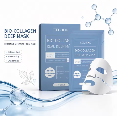 Bio-Collagen Real Deep Mask Hydrating Overnight Hydrogel Face Sheet Mask for Glass Skin Pore Refining Elasticity Plumping Firming Smoothing Collagen Boost Korean Skincare