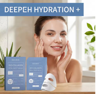 Bio-Collagen Real Deep Mask Hydrating Overnight Hydrogel Face Sheet Mask for Glass Skin Pore Refining Elasticity Plumping Firming Smoothing Collagen Boost Korean Skincare