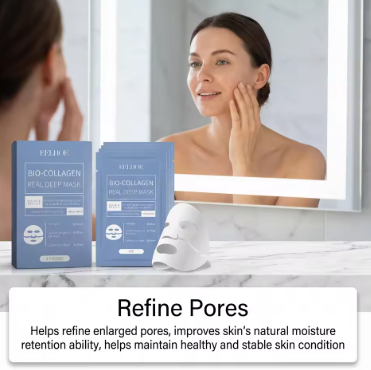 Bio-Collagen Real Deep Mask Hydrating Overnight Hydrogel Face Sheet Mask for Glass Skin Pore Refining Elasticity Plumping Firming Smoothing Collagen Boost Korean Skincare