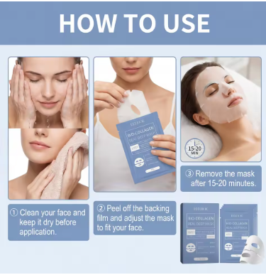 Bio-Collagen Real Deep Mask Hydrating Overnight Hydrogel Face Sheet Mask for Glass Skin Pore Refining Elasticity Plumping Firming Smoothing Collagen Boost Korean Skincare