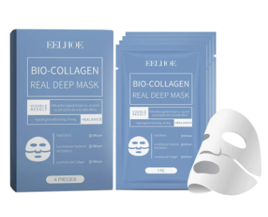Bio-Collagen Real Deep Mask Hydrating Overnight Hydrogel Face Sheet Mask for Glass Skin Pore Refining Elasticity Plumping Firming Smoothing Collagen Boost Korean Skincare
