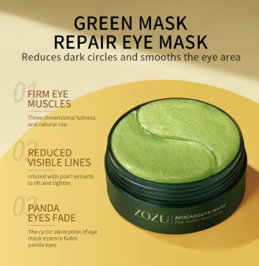 120pcs Avocado Golden Collagen Eye Mask Anti Dark Circles Removal Eye Bags Moisturizing Firming Eye Patches Skin Care Products