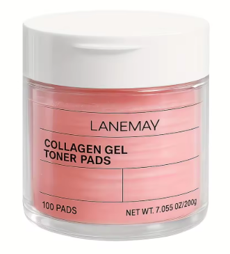 100 PADS Collagen Gel Toner Pads - Deeply Clean Pores & Impurities, Improve Light Beige Tone & Texture, Prevent Blemishes