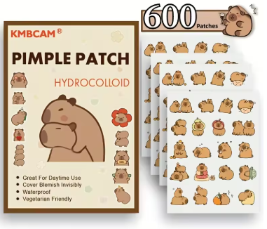 Capybara Shaped Pimple Patches, Facial Cover - Fragrance-Free, Paraben-Unisex Adult, All Skin Types Compatible, Skin Care Patch,