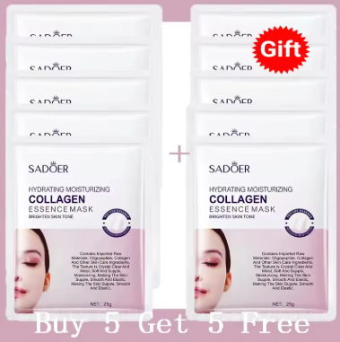 Collagen Anti Wrinkle Facial Mask Anti Aging Fade Fine Lines Firm Skin Moisturizing Brightening Smooth SkinCare Korean Cosmetics